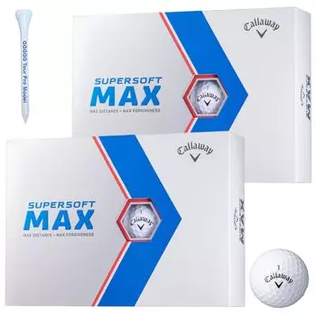 Мяч для гольфа Callaway Super Soft MAX Callaway SUPERSOFT Max 2023 Белый БЕЛЫЙ Белый 2 дюжины 24 мяча Деревянная подставка