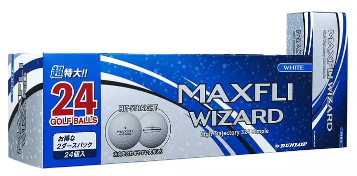 Мяч для гольфа DUNLOP Max Fly Wizard 2021 Модель 1 Коробка Белый (24 шт) белый