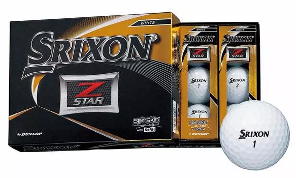Мяч для гольфа DUNLOP Мяч для гольфа SRIXON 2019 года Модель 1 дюжина Белый Z-STAR (12 шт.) белый