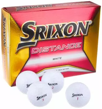 Мяч для гольфа DUNLOP SRIXON DISTANCE 2018 Модель 1 дюжина Белый (12 шт.) белый