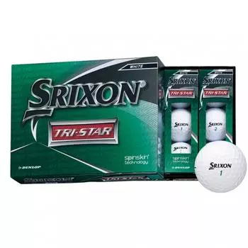 Мяч для гольфа DUNLOP SRIXON TRI-STAR 2020 Модель 1 дюжина (12 шт.) белый