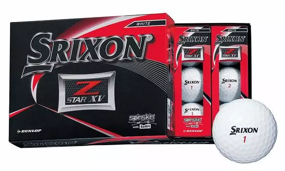 Мяч для гольфа DUNLOP SRIXON XV Мяч для гольфа 2019 года выпуска, 1 дюжина, белый, Z-STAR (12 шт.)