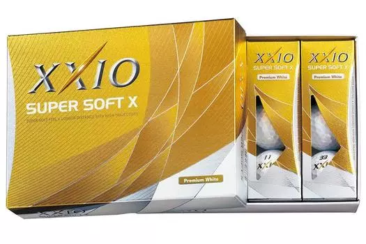 Мяч для гольфа DUNLOP XXIO SUPER SOFT X, 1 дюжина, белый цвет премиум-класса (12 шт.)