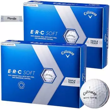 Мяч для гольфа ERC SOFT TRIPLE TRUCK 2023 Белый 2 дюжины набор из 24 мячей набор чистящих листов оригинальный белый