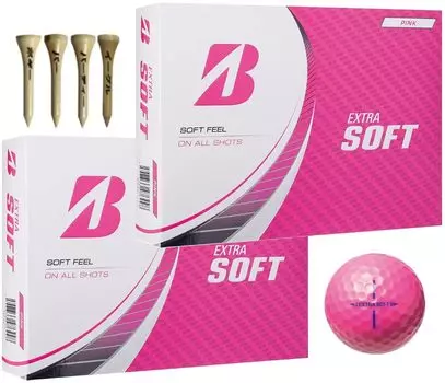 Мяч для гольфа EXTRA SOFT модель 2023 с бонусной дюжиной (2 розовых) оранжевый