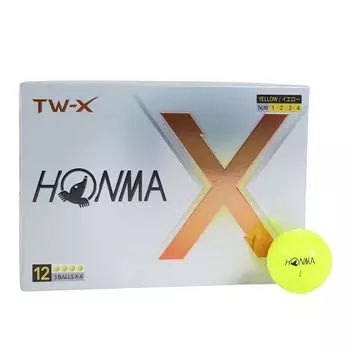 Мяч для гольфа Honma 2024 года, модель 1 дюжина, 12 мячей, белый, желтый, 3 предмета, тур, спин, расстояние, мягкий, мяч для гольфа TOUR WORLD BT2402 Honma TW-X TW-S HONMA_TW-X_Yellow жёлтый