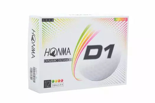 Мяч для гольфа Honma D1 2 шт., расстояние, мягкий иономер, 1 дюжина, 12 мячей, 368 углублений 2020 HONMA Honma Golf BT2001/Multi/D1