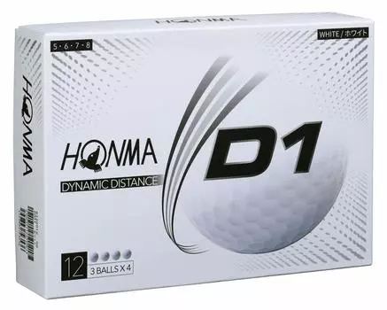 Мяч для гольфа Honma D1 с высоким номером, белый белый