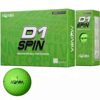 Мяч для гольфа Honma D1 SPIN 2023, 2-компонентный, мягкая система полета, мяч для гольфа, дальность, 1 дюжина, 12 мячей, стоимость, производительность, гольф Honma, дюжина D-1, HONMA/1 (12
