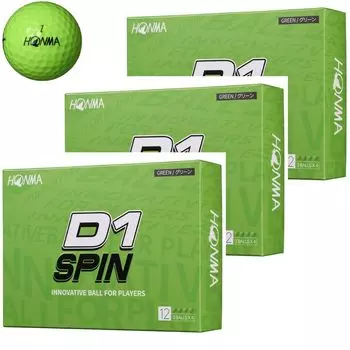 Мяч для гольфа Honma D1 Spin Green Мяч для гольфа Honma HONMA SPIN 2023 BT2301 3 дюжины D-1 (36 мячей)