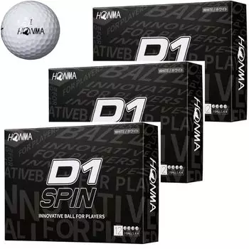 Мяч для гольфа Honma D1 Spin Honma Golf Honma HONMA SPIN Мяч для гольфа 2023 BT2301 Белый Белый 3 дюжины 36 мячей D-1
