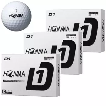 Мяч для гольфа Honma Golf D1 Ball 2024 Модель BT2401 Белый 3 дюжины 36 мячей Дальность полета