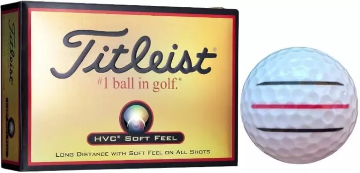 Мяч для гольфа HVC SOFT FEEL с линиями 1 [Hapiraki_Golf Line] (Белая дюжина_3 линии)