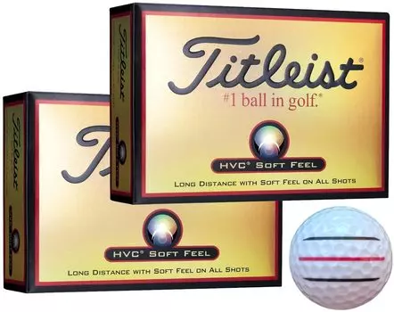 Мяч для гольфа HVC SOFT FEEL с линиями 2 [Hapiraki_Golf Line] (Белая дюжина_3 линии)