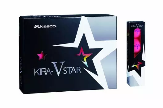 Мяч для гольфа Kasco KIRA STAR V унисекс Kira Star VN розовый Optimal Head 2 шт. 1 сердечник 1 чехол скорость: 25~45 Шар: +