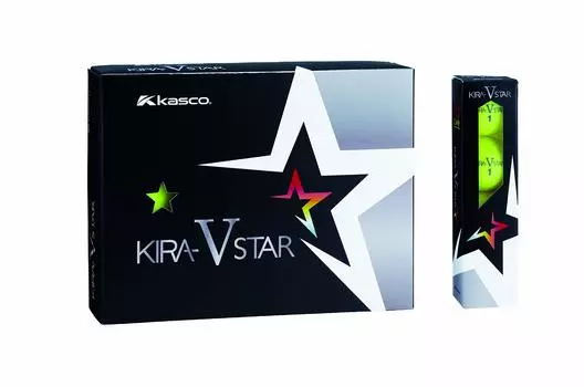Мяч для гольфа Kasco KIRA STAR V унисекс Kira Star VN желтый Optimal Head 2 шт. 1 сердечник 1 чехол скорость: 25~45 Шар: +