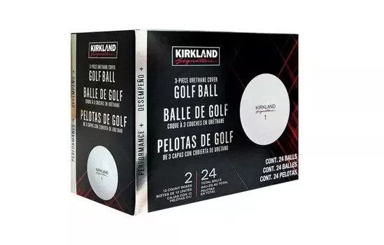 Мяч для гольфа Kirkland Signature Kirkland из трех частей с уретановым покрытием Performance Plus Dozen 24 V3.0#1654518 (2 мяча)