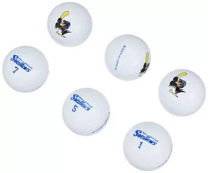 Мяч для гольфа LEZAX Tokyo Yakult Swallows, 6 предметов, белый YSBA-9782