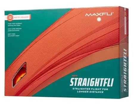 Мяч для гольфа MAXFLI 2023 года Мячи для гольфа Straightfli Мячи для гольфа Straight Fly Мяч Hard to Bend соответствует правилам (Макс Флай) (Матовый оранжевый)
