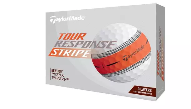 Мяч для гольфа TAYLOR MADE TMJ24 TourResp Stripe ORG 12 шт. Tour Response Stripe Orange, модель 2024 г., оранжевый