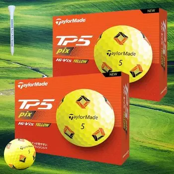 Мяч для гольфа TaylorMade TP5 pix Желтый Желтый TAYLOR MADE 2024 Наша оригинальная деревянная футболка (2 дюжины, желтые)