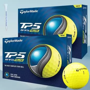 Мяч для гольфа Taylormade TP5 желтый Taylormade 2024 2 дюжины 24 мяча наша оригинальная деревянная футболка