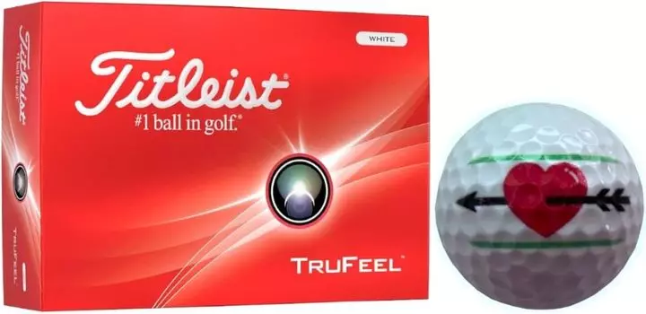 Мяч для гольфа Titleist TRUFEEL 24 года Модель 1 [Hapiraki_Golf Line] (Белая дюжина_сердце) белый