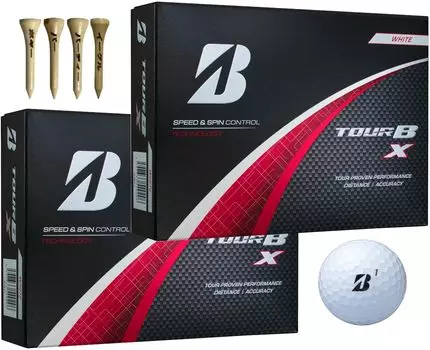 Мяч для гольфа TOUR BX XS 2024 Модель 2 дюжины с бонусом (X_White_2 Дюжины) белый
