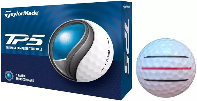 Мяч для гольфа TP5 TP5X Teepee Five Series 2024 Модель 3 линии [Hapiraki_Golf Line] (TP5_White_1 Дюжина) белый