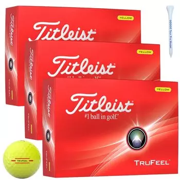 Мяч для гольфа Trufeel Yellow 2024 Trufeel Yellow Feel Distance Spin Original Wood Tee (3 дюжины, желтые)