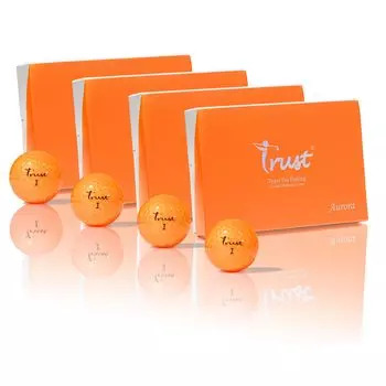 Мяч для гольфа Trust Trust Aurora Не стоит, не кристаллический уретановый реактивный сердечник 4 дюжины Aurora Orange (Аврора) крышка, наружу, летит, сгибается, останавливается,