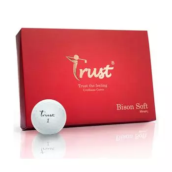 Мяч для гольфа Trust Trust Bison Soft Flying из уретана с реактивным сердечником 1 дюжина белых негнущихся 3-х частей (Серия туров) (12 шт.)