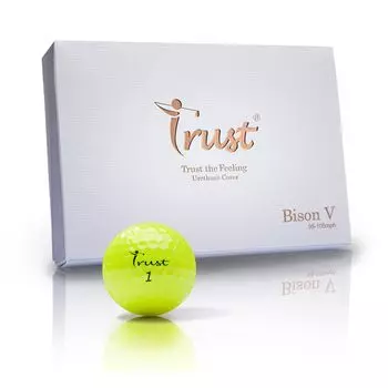 Мяч для гольфа Trust Trust Bison V Flying из уретана с реактивным сердечником 1 дюжина желтых негнущихся 3-х частей (Серия туров) (12 шт.)