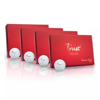 Мяч для гольфа Trust Trust Bison Soft Flying из уретана с реактивным сердечником 4 дюжины, белый, негнущийся, 3-компонентный (Серия туров) (48 штук)