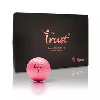 Мяч для гольфа Trust Trust New Rosa Не стоит, не мягкий, уретановый, динамичный, 1 дюжина, золотисто-розовый (Роза) перекрытие, наружу, летит, сгибается, останавливается, чувствует, покрывает,