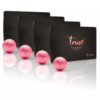 Мяч для гольфа Trust Trust New Rosa Не стоит, не мягкий, уретан, динамичный, 4 дюжины, Золотой, Розовый (Роза) перекрытие, наружу, летит, сгибается, останавливается, чувствует, покрывает,