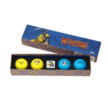 Мяч для гольфа Volvik MARVEL Gift Pack PACK 2024 Модель 4 Маркер Набор Оригинальный Продукт 3.0 (РОСОМАХА) Желтый/Синий