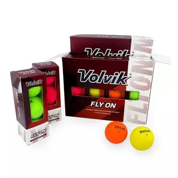 Мяч для гольфа Volvik Volvik Flyon, матовая отделка, двухкомпонентная конструкция, 24 мяча, многоцветный (Оранжевый, Зеленый, Желтый, Красный)