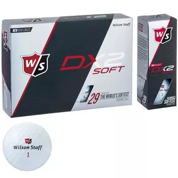 Мяч для гольфа Wilson DX2 SOFT Мяч для гольфа унисекс DX2 AN Белый 1 дюжина Количество 302 (12 шт.) ямочки