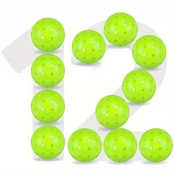 Мяч для игры в пикл-бол на открытом воздухе, 40-луночный мяч для занятий спортом на открытом воздухе, очень эластичный и прочный, подходит для всех видов ракеток для игры в пикл-бол 3pack green зелёный