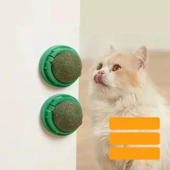 Мяч для кошек Catnip Wall Ball Clean Mouth Promote Digestion Котенок Конфеты Лизать Закуски Мягкие Игрушки для Кошек Аксессуары Для Кошек серый