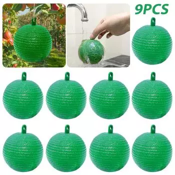 Мяч для ловли фруктовых мух 8 см, липкая ловушка для ловли фруктовых насекомых (зеленый)