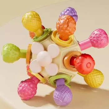 Мяч для младенцев, тактильное восприятие, может кипятить воду, обучающая игрушка для мелких действий младенца One Size жёлтый