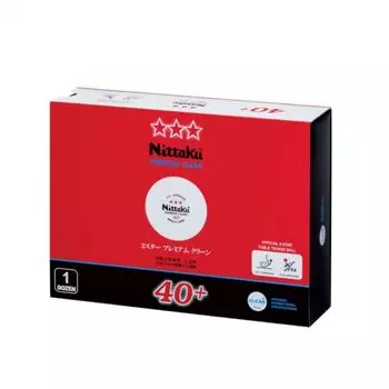 Мяч для настольного тенниса Nittaku 3 Star Premium Clean 1 дюжина NB1701 белый 40 мм белый