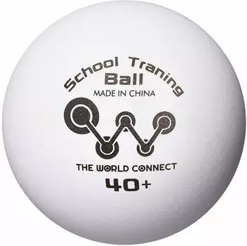 Мяч для настольного тенниса World Connect TWC School Training Ball 40 100 Balls DV010 Белый [The] + белый