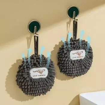 Мяч для полотенец для рук Сильное водопоглощение Легко чистится Безворсовые Практичные бытовые настенные салфетки для рук Туалетные принадлежности коричневый