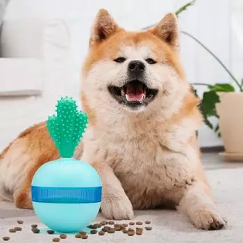 Мяч для щенков, интерактивный, жевательный, медленный, кормушка, дрессировочная игрушка для работы с носом, мяч-бомба IQ, игрушка-лакомство, раздатчик еды, товары для собак зелёный
