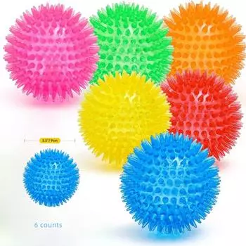 Мяч для сдавливания собак, маленькая игрушка для зубов у собак, не содержит бисфенол А, нетоксичный, колючий, среднего размера, большой и M красный