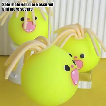 Мяч для снятия стресса с помощью мультфильма для выдергивания волос, снятие стресса, портативный для детей, подростков и взрослых, TPR, мяч для выдергивания волос, сдавливание, сенсорная игрушка-фиджет зелёный