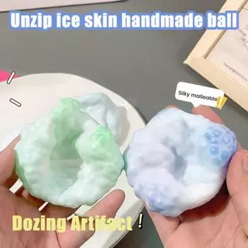 Мяч для снятия стресса в виде винограда, сенсорная игрушка, формируемая для детей, подростков и взрослых, портативная, цветная, сжимаемая, хлюпающая, игрушка-фиджет синий